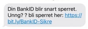 Innlegg Svindel BankID sms eksempel 1