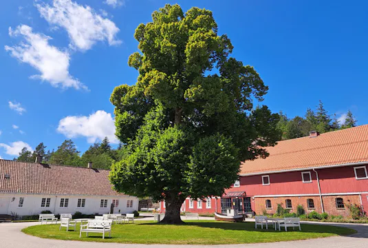 Bildet av tunet på Søgne Gamle Prestegård. Kilde: https://www.sognegamleprestegard.no/